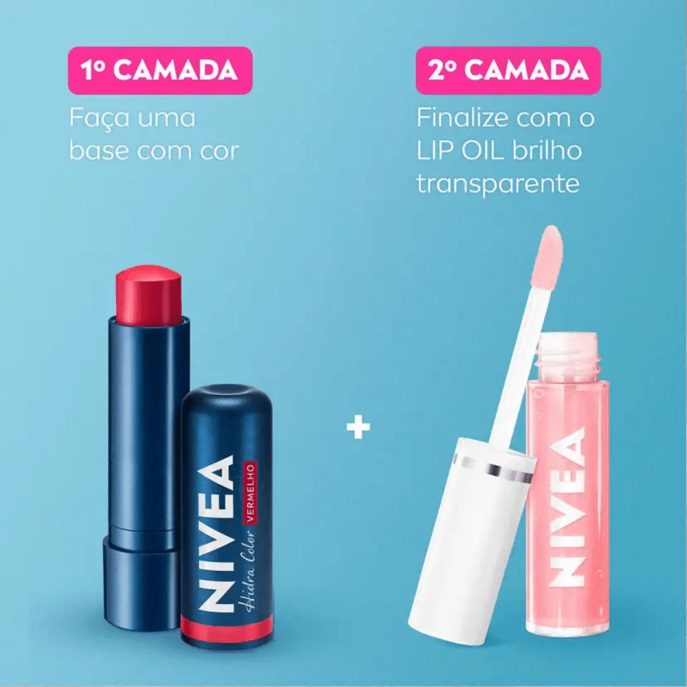 Brilho Labial Nutritivo Nivea Lip Oil Rosé 5,5ml